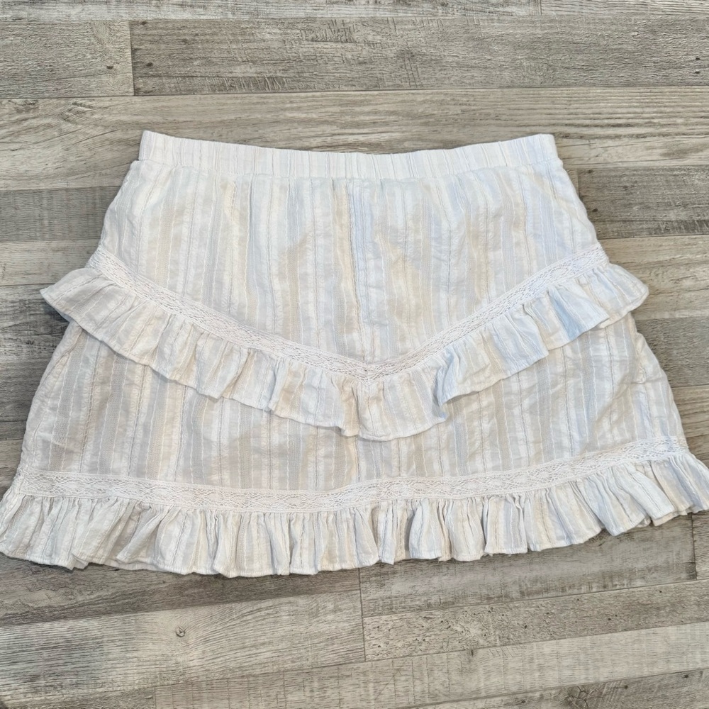 Time and Tru white cotton ruffled skirt flirty tiered size XL cottagecore K37 - Picture 8 of 8